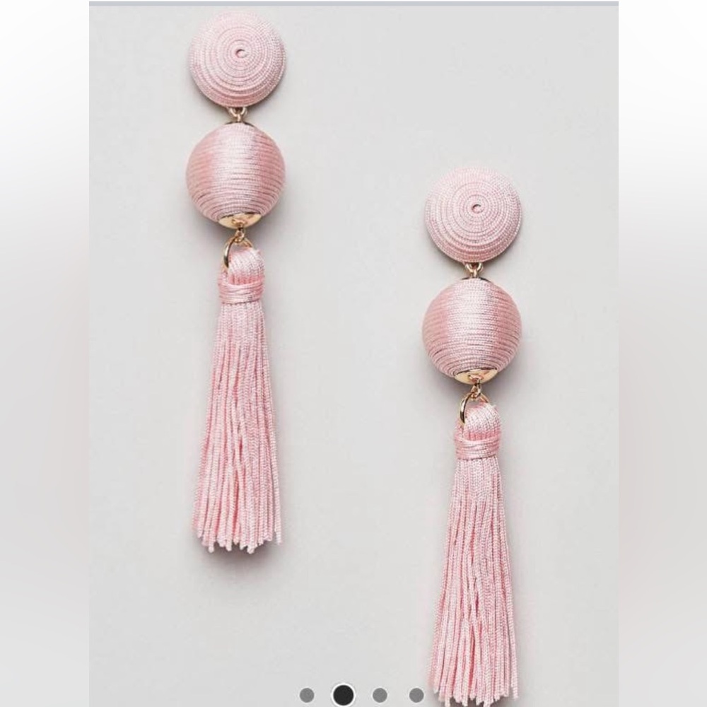 Light Pink Tassel Earrings